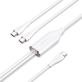 Vention Cable USB Tipo-C a Doble USB Tipo-C CTMWG, 1.5m, Blanco